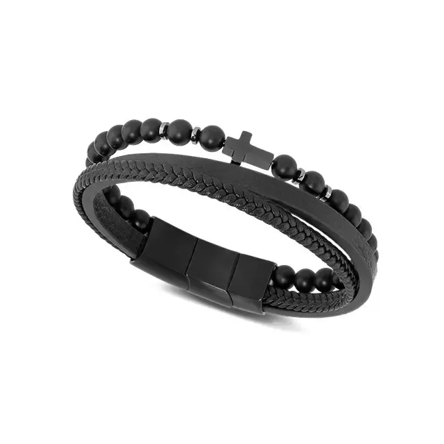 RB Mystéres 12mm black agate bracelet armbånd svart agat