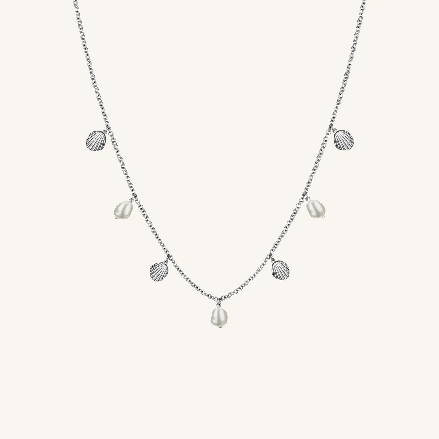 Rosefield Multi Shell and Pearl Necklace halskjede gullbelagt