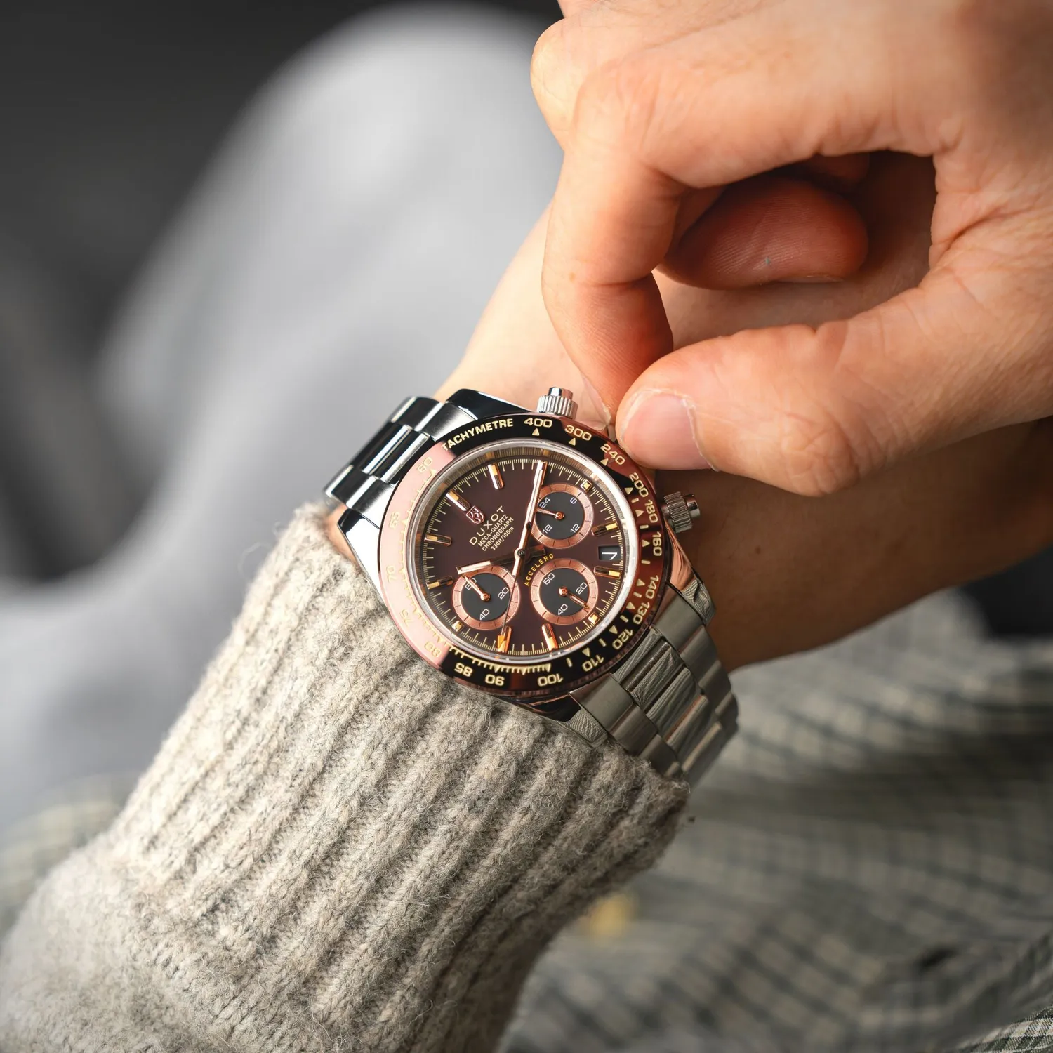 Duxot Accelero DX-2065 kronograf Chestnut Brown 40 mm