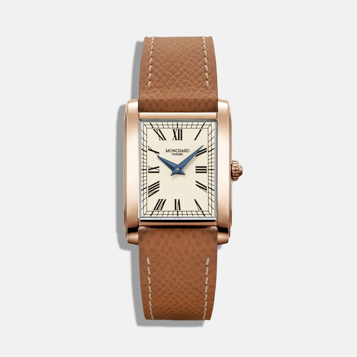 MonChard Vintage White on Strap - Gold klokke svart rem 24,9 mm