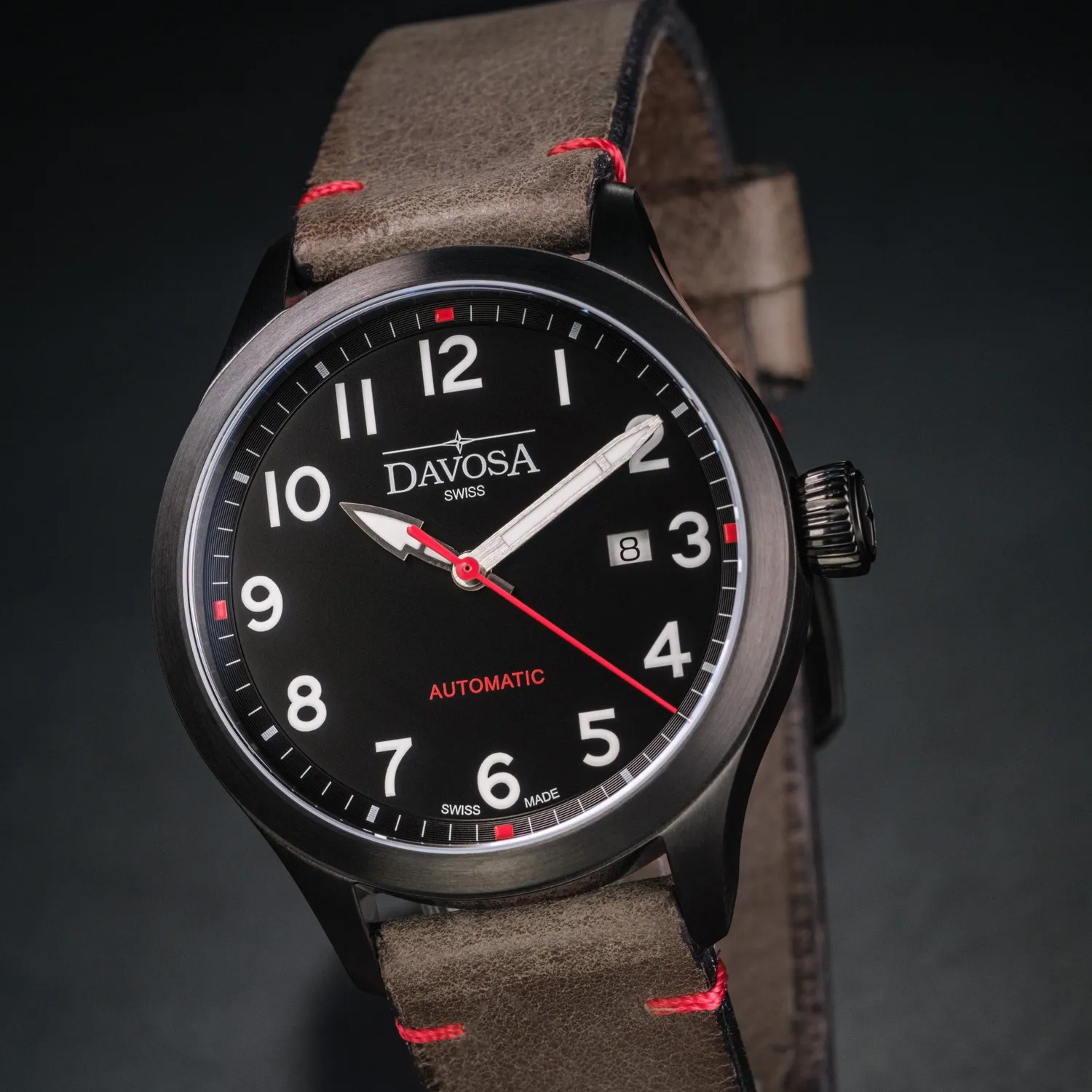 DAVOSA Axis automatisk herreklokke italiensk skinnrem