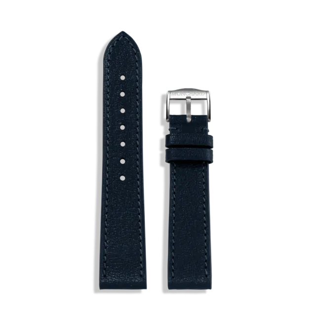 MonChard Goat Dark blue klokkerem, 18 mm, kalveskinn