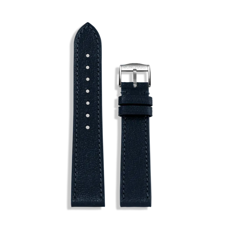 MonChard Goat Dark blue klokkerem, 18 mm, kalveskinn