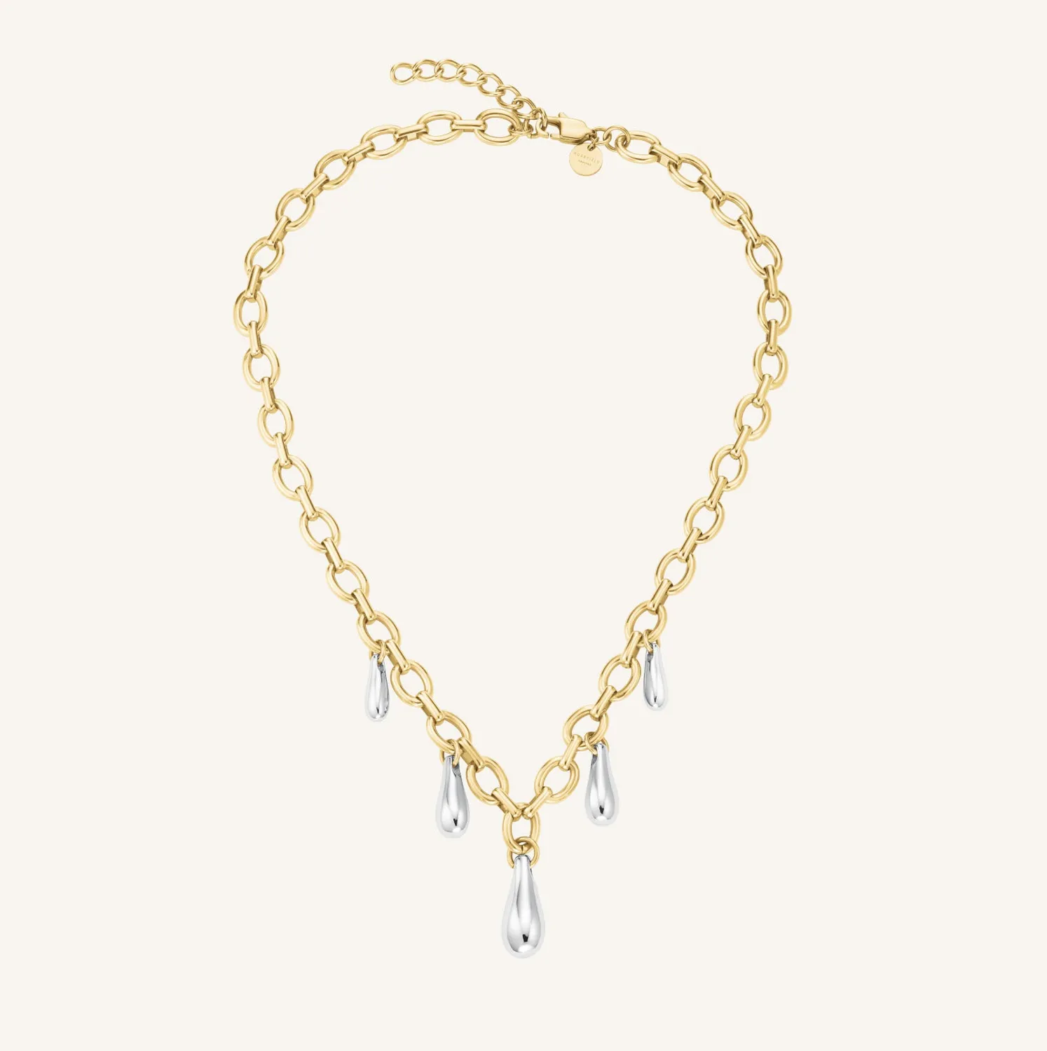 Rosefield Essentials Multi Drop Necklace halskjede sølv og gull