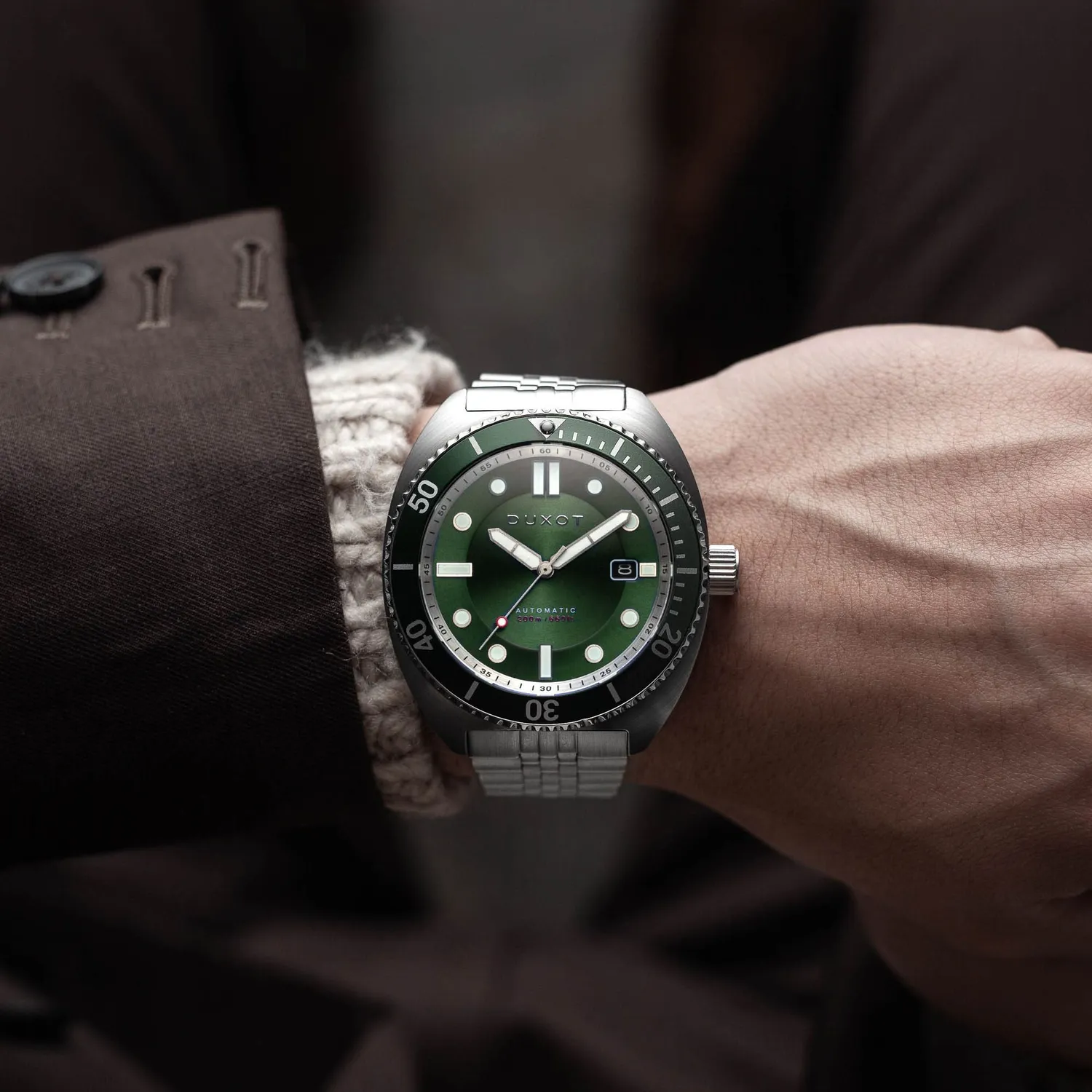 Duxot Tortuga Green automatisk dykkerklokke 200 m