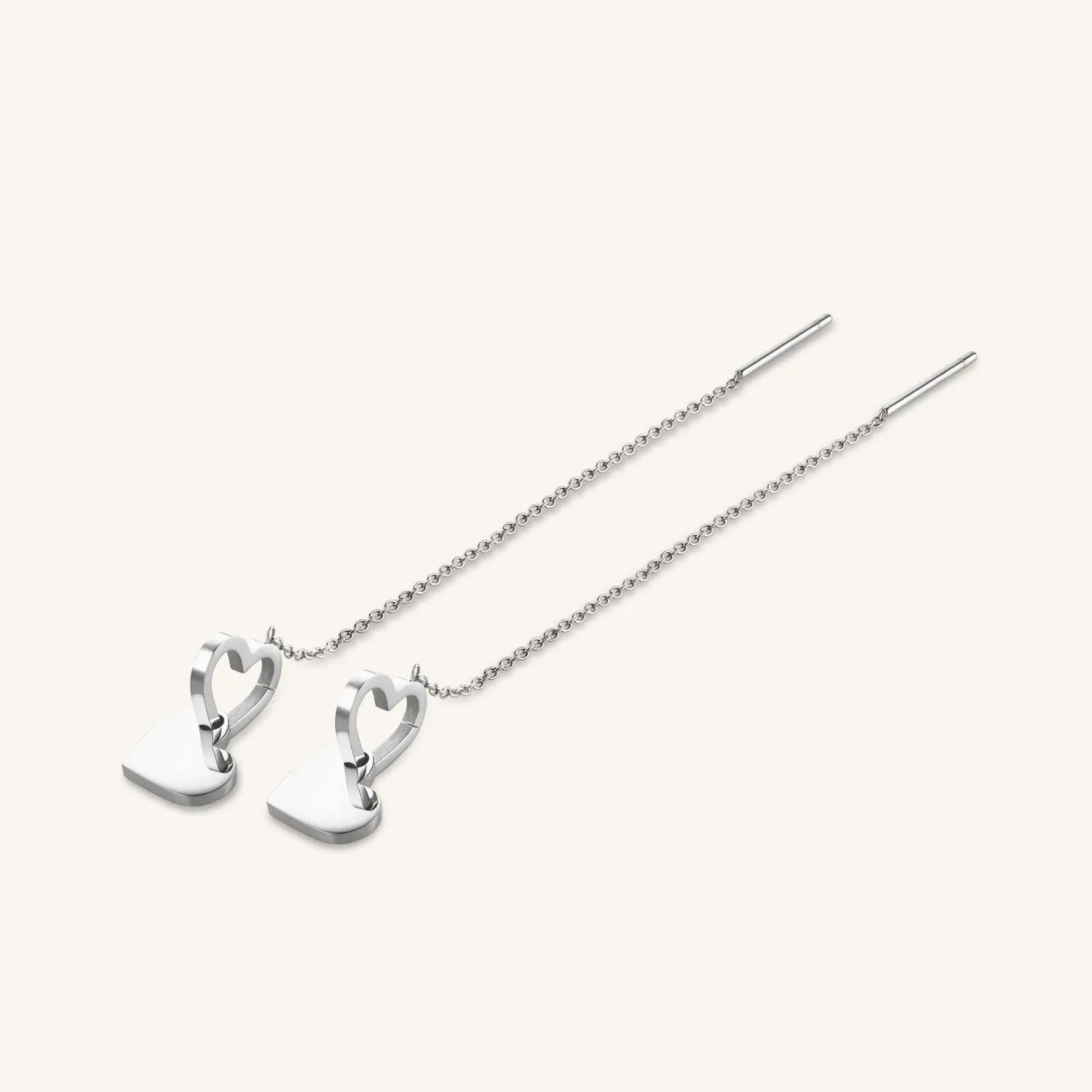 Rosefield Double Heart Earrings øredobber gull og sølvbelagt stål