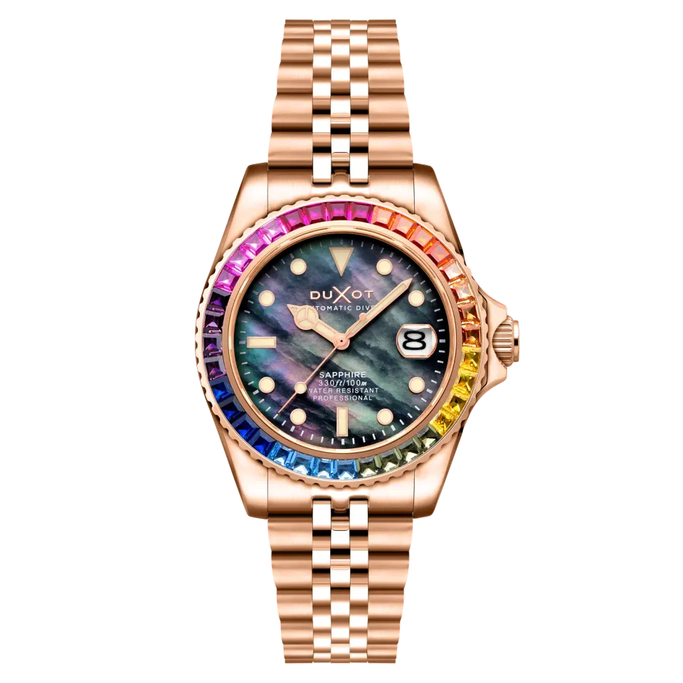 Duxot Atlantica 40 Rainbow Automatic klokke Black Mop perlemor