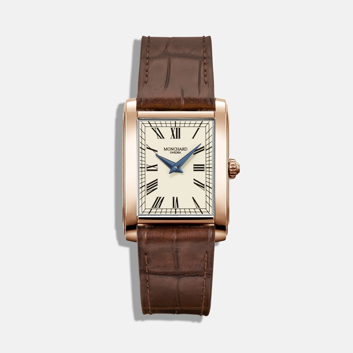 MonChard Vintage White on Strap - Gold klokke svart rem 24,9 mm