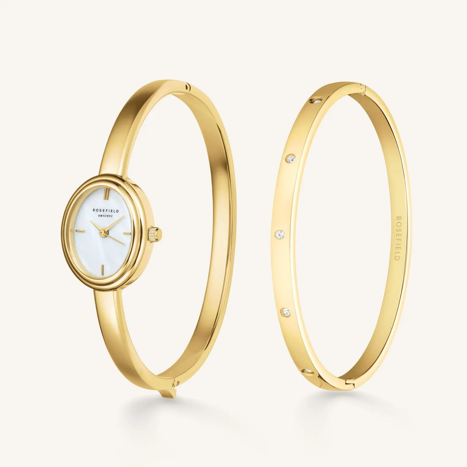 Rosefield Bangle Watch + Crystal Bangle gavesett gull