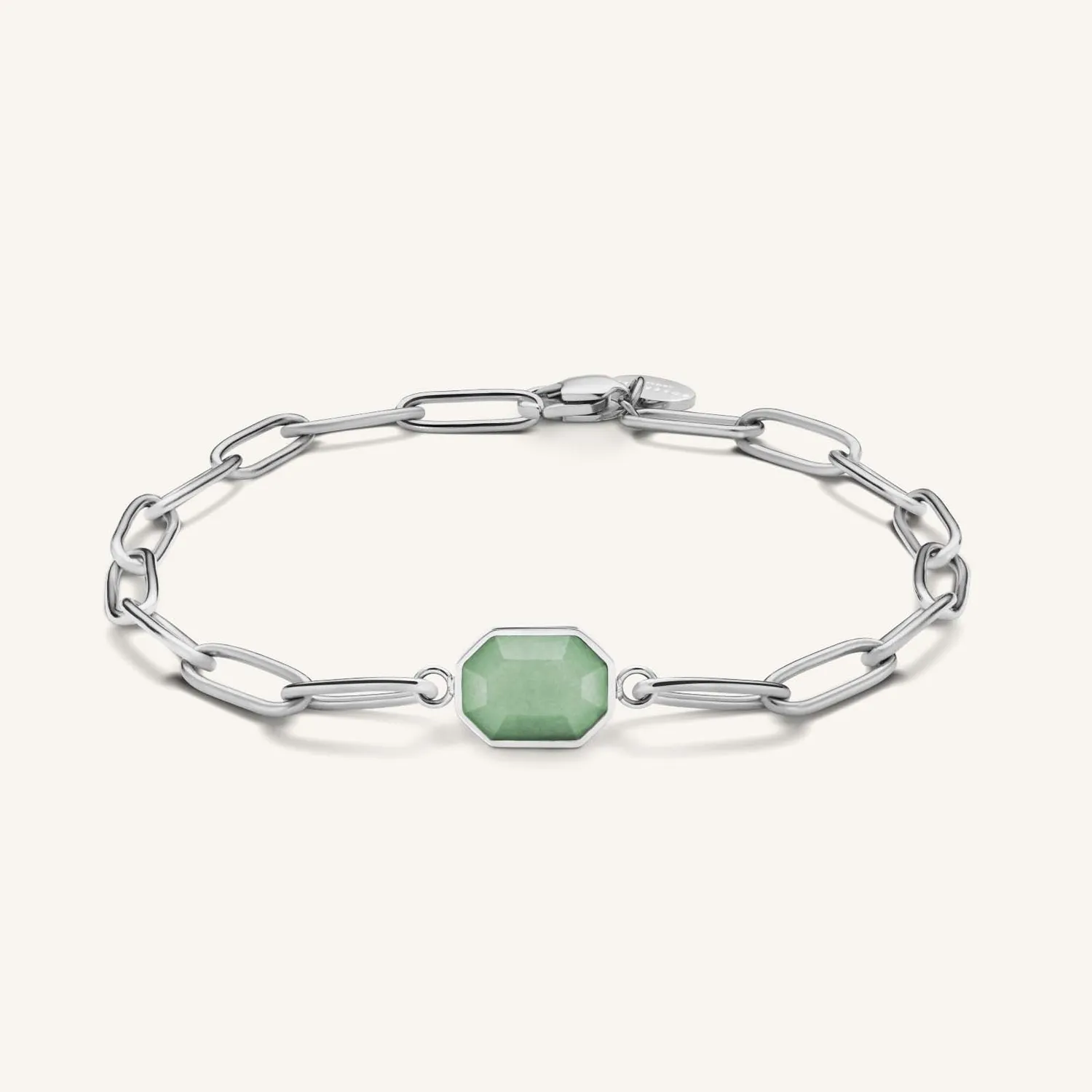 Rosefield Geometric Gemstone Bracelet armbånd gull grønn aventurin