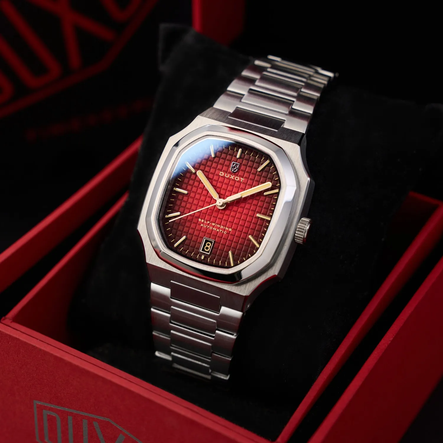 Duxot Colmar Burgundy automatisk klokke 38 mm