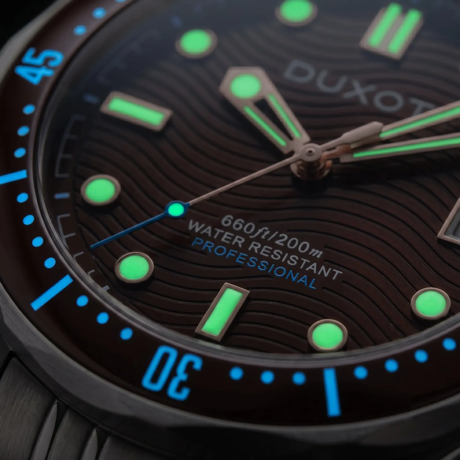 Duxot Henri Diver Deep Brown automatisk dykkerklokke