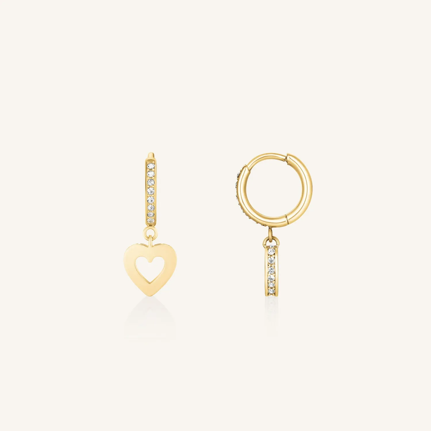Rosefield Hollow Heart Hoops øredobber gull