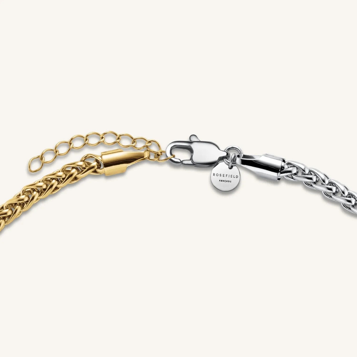 Rosefield Essentials Duotone Herringbone Bracelet armbånd gull og sølv