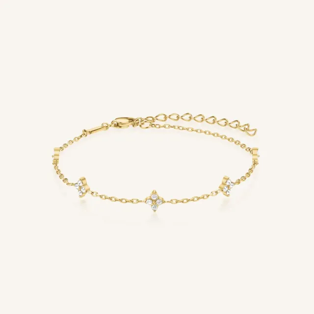 Rosefield Crystal Star armbånd gullbelagt justerbart