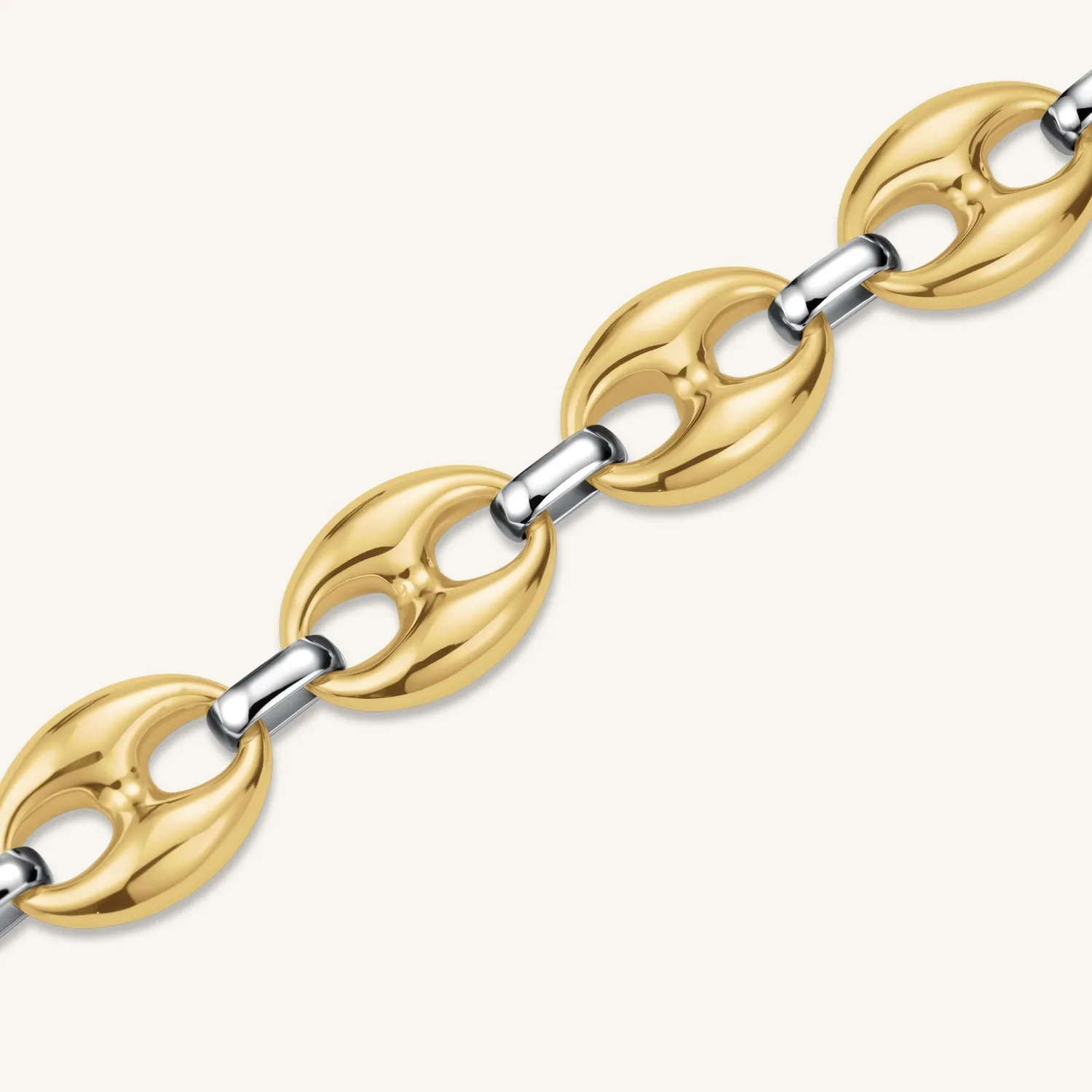 Rosefield Essentials Coffee Bean Duotone Bracelet armbånd gull sølv