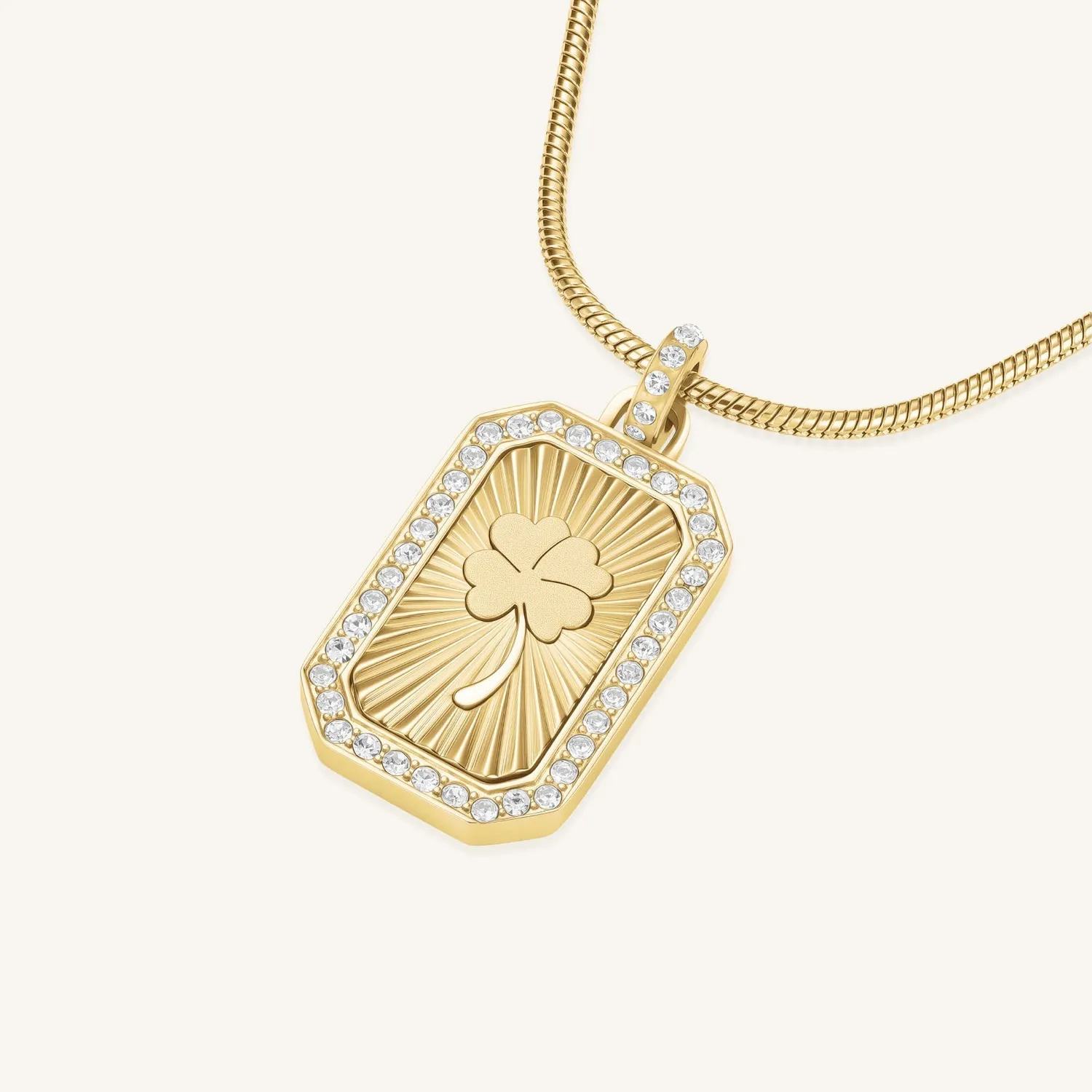 Rosefield Clover Amulet halskjede gull 42–46 cm