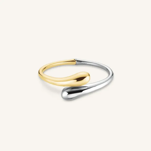 Rosefield Dome Contrarie Bangle armring sølv og gull 2,6 cm