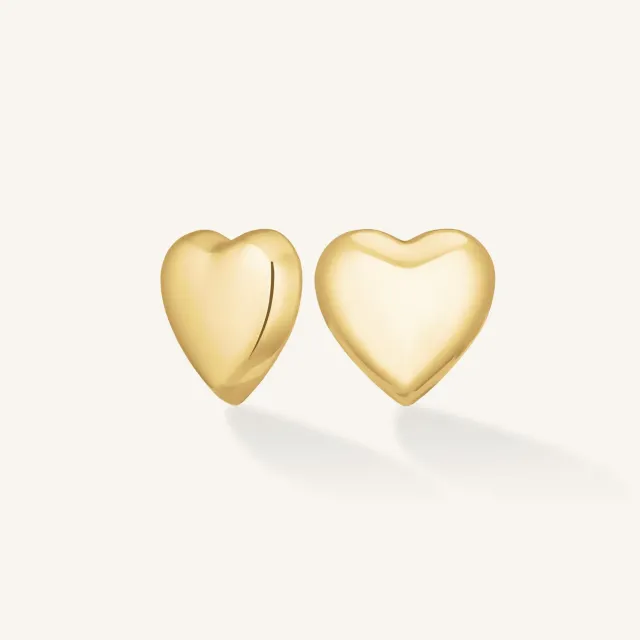 Rosefield Puffy Heart Studs øredobber gull