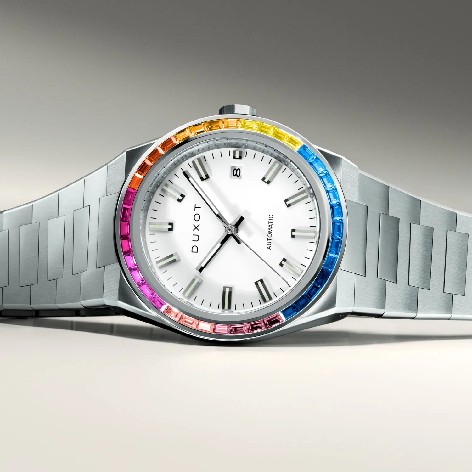 Duxot Alicante Alabaster Rainbow klokke med utskiftbar bezel
