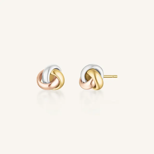 Rosefield Triple Twist Studs øredobber gull rustfritt stål