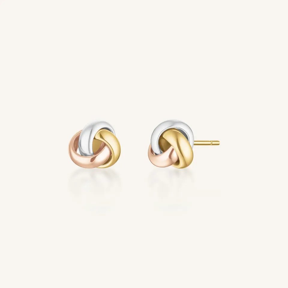 Rosefield Triple Twist Studs øredobber gull rustfritt stål