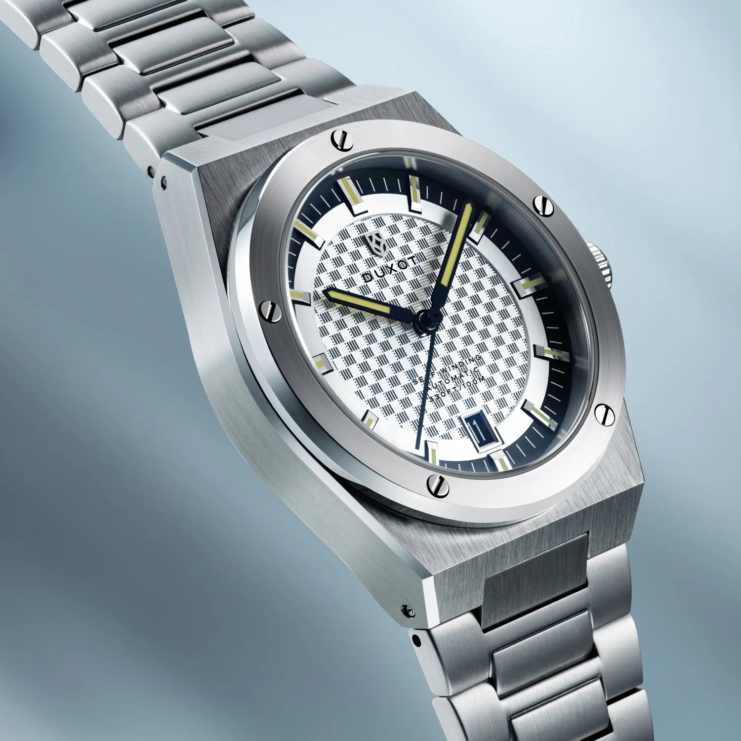 Duxot Bastia Sandy Silver automatisk klokke sølv 40 mm safirglass