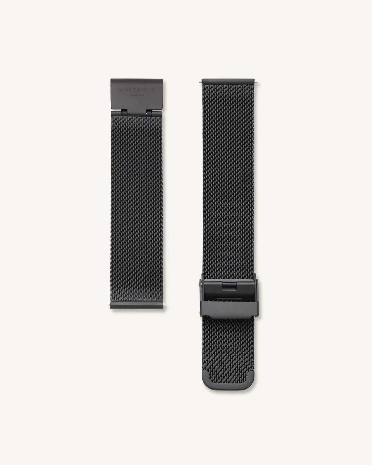 Rosefield Mercer Black Mesh klokke 38 mm – svart meshlenke