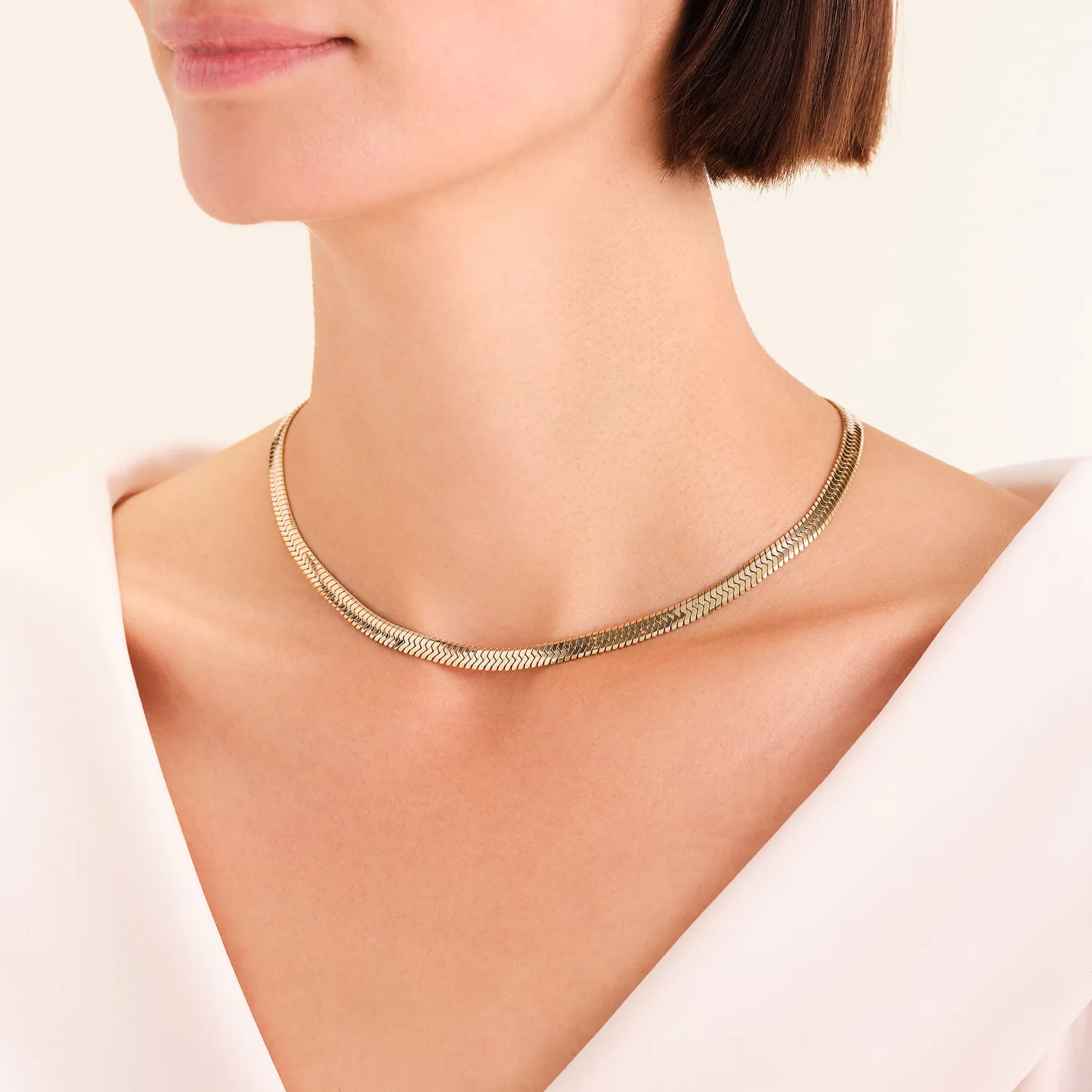 Rosefield Large Snake Necklace halskjede gull 6 mm