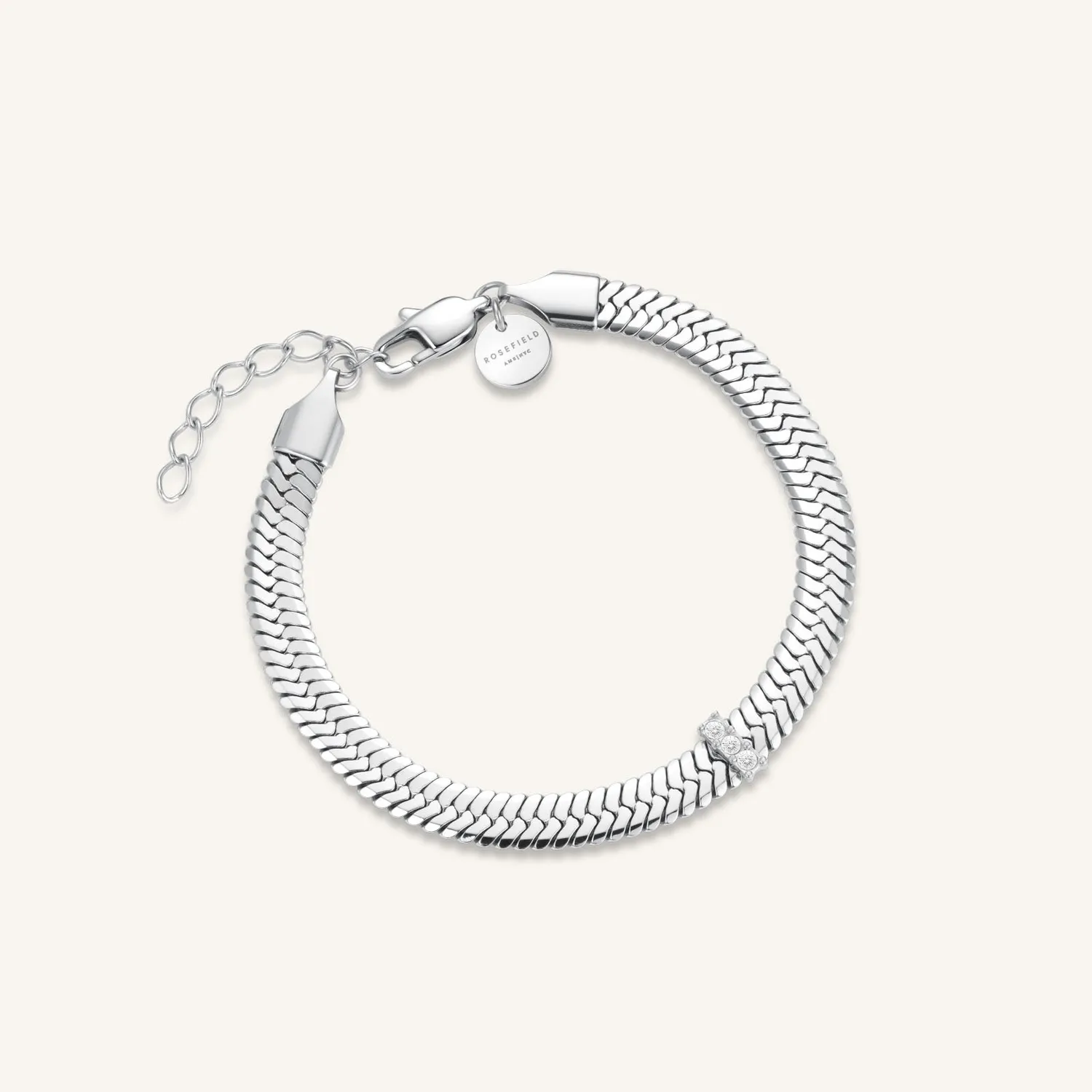 Rosefield Crystal Snake Bracelet armbånd gull og sølv 16,5–19,5 cm