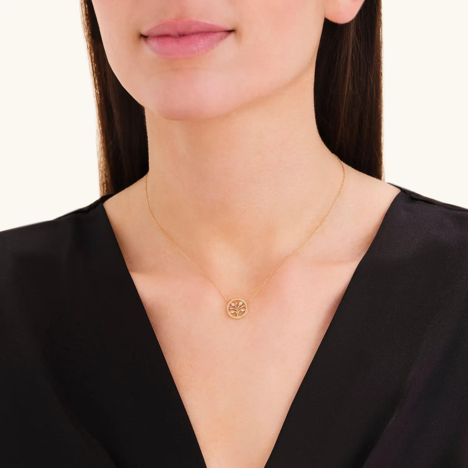 Rosefield Tree of Life Necklace halskjede gullbelagt