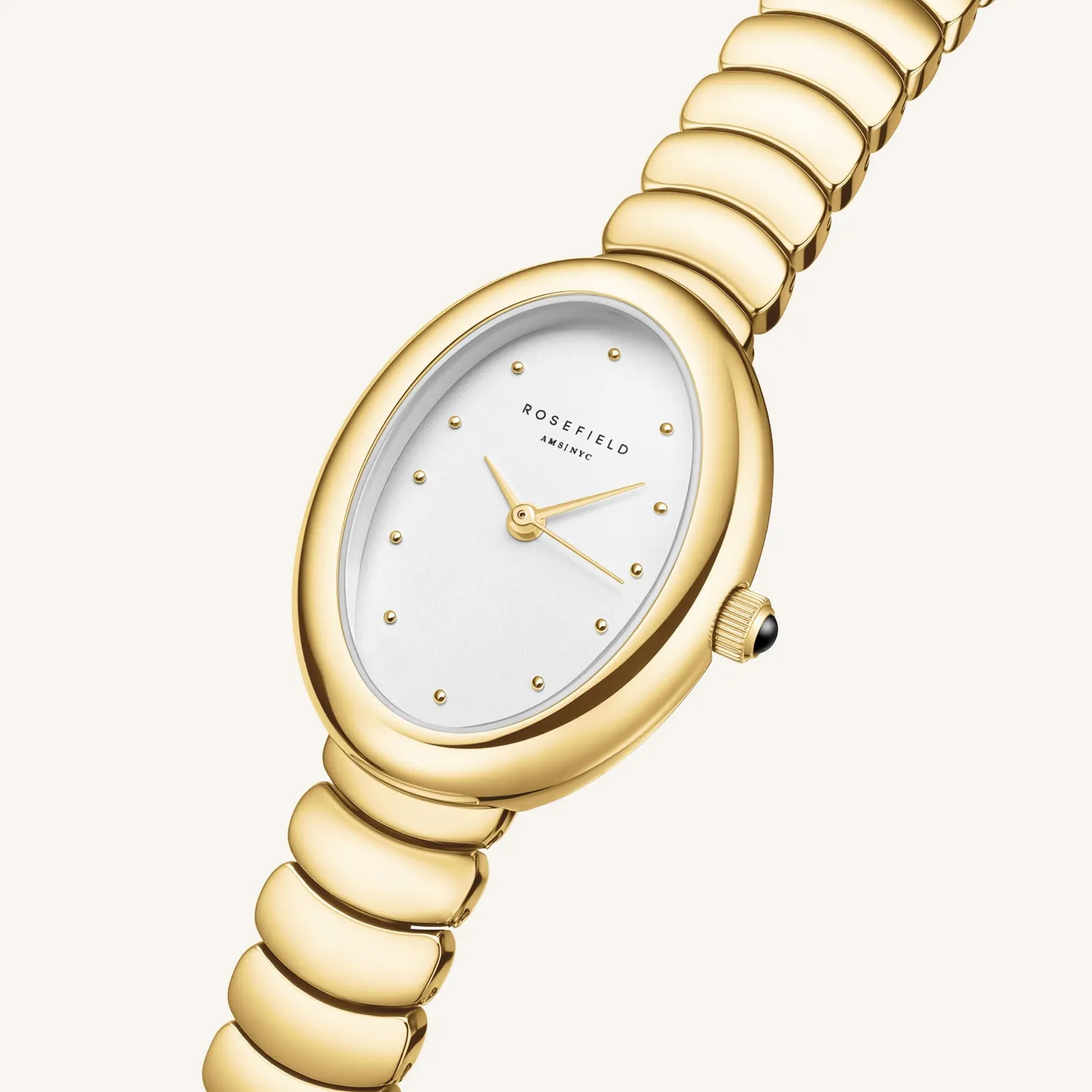 Rosefield Ovale White Gold klokke oval gull uten gravering