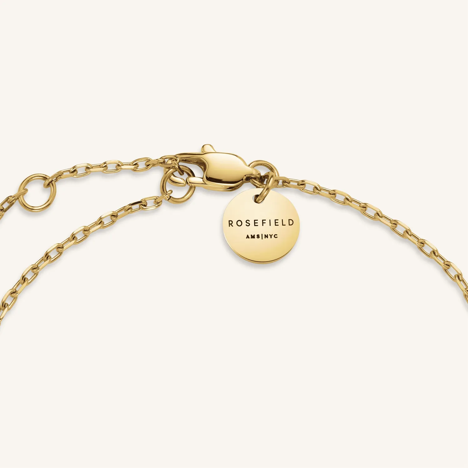 Rosefield Crystal Letter S armbånd gull 16,5–19,5 cm
