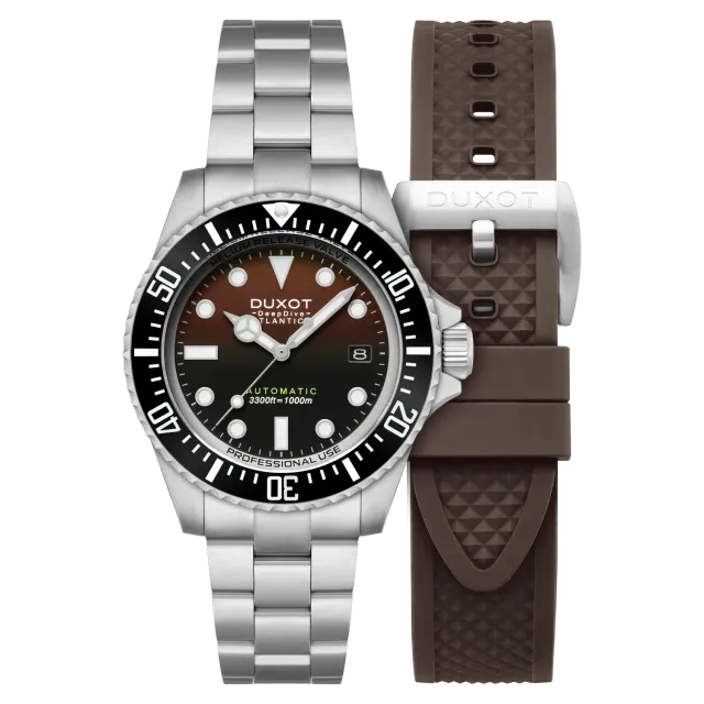 Duxot Atlantica Deep Dive Automatic Limited Edition dykkerklokke Cacao Brown 100 ATM