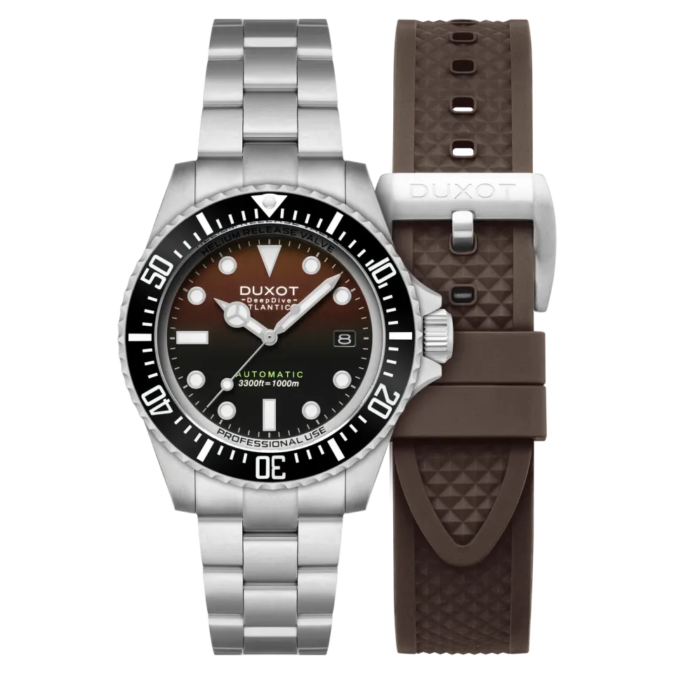 Duxot Atlantica Deep Dive Automatic Limited Edition dykkerklokke Cacao Brown 100 ATM