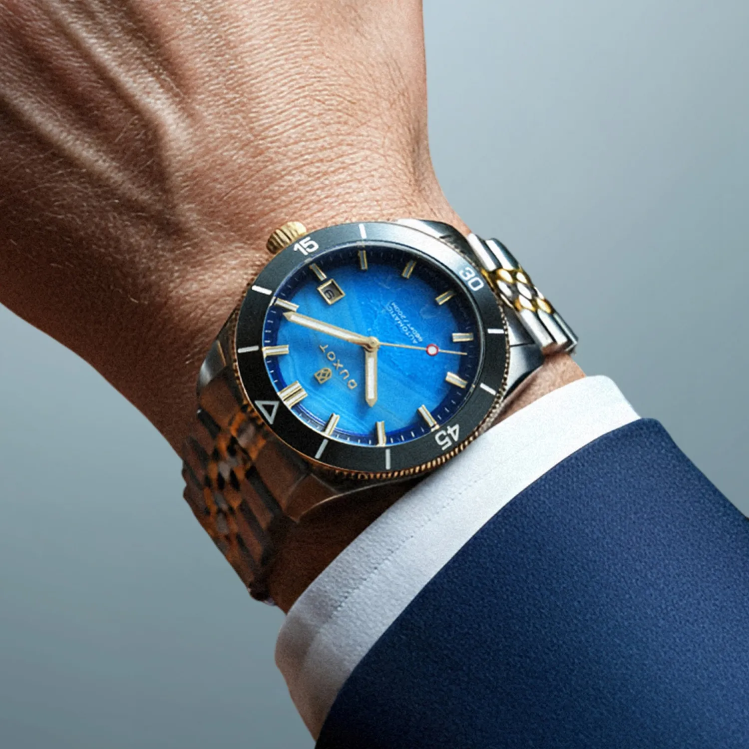 Duxot Pacifico Blue Jasper automatklokke blå jaspis