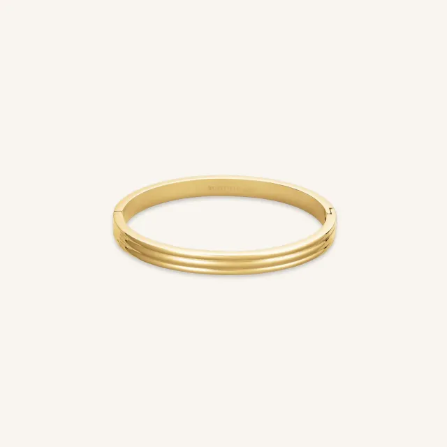 Rosefield Essentials Striped Bangle armring gull hengslet