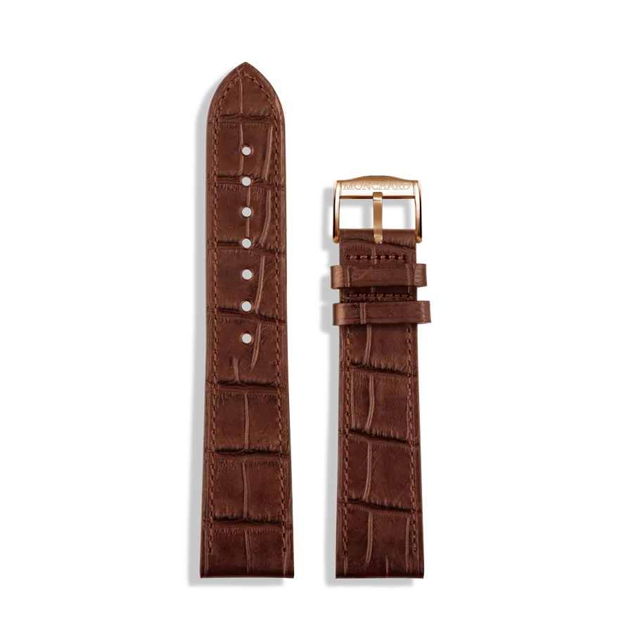 MonChard Croco Light Brown klokkerem, 18 mm, kalveskinn