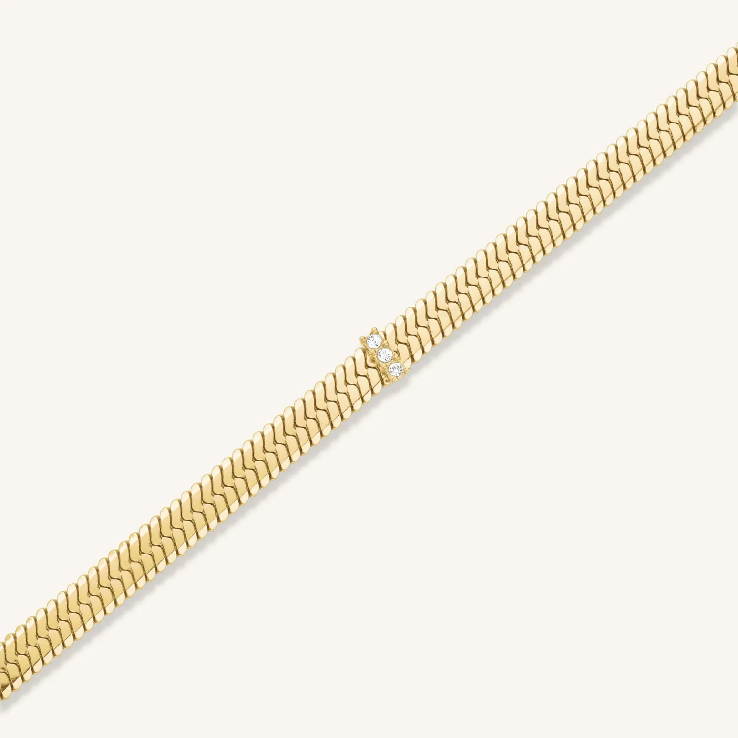 Rosefield Crystal Snake Bracelet armbånd gull og sølv 16,5–19,5 cm