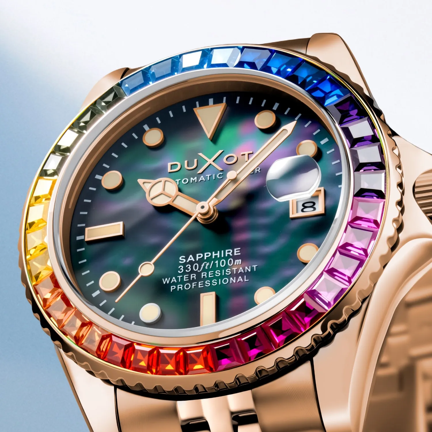 Duxot Atlantica 40 Rainbow Automatic klokke Black Mop perlemor