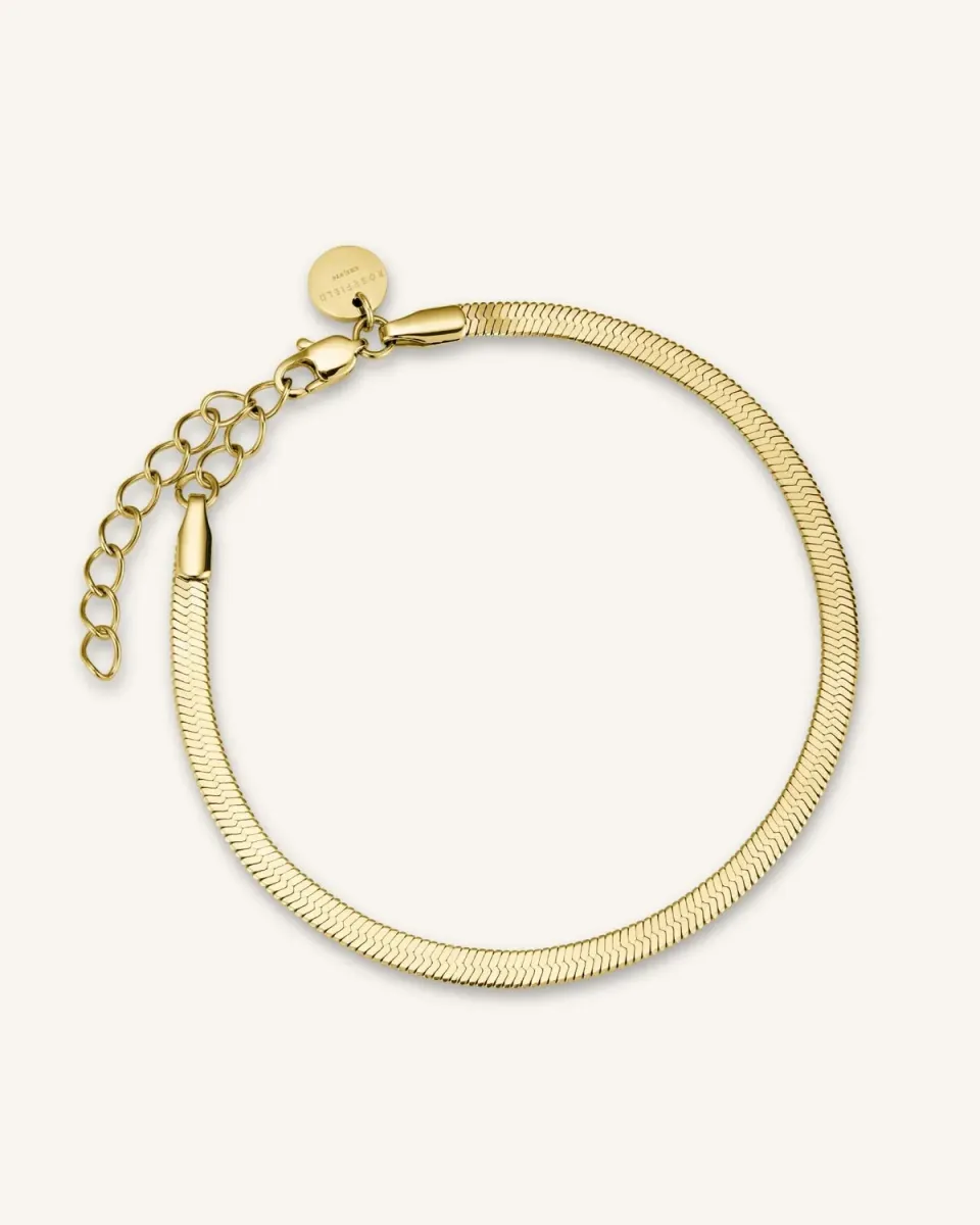 Rosefield Contemporary Snake Bracelet Gold armbånd 16,5–19,5 cm