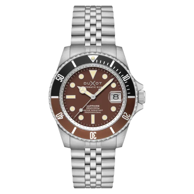Duxot Atlantica Diver Automatic dykkerklokke brun 20 ATM