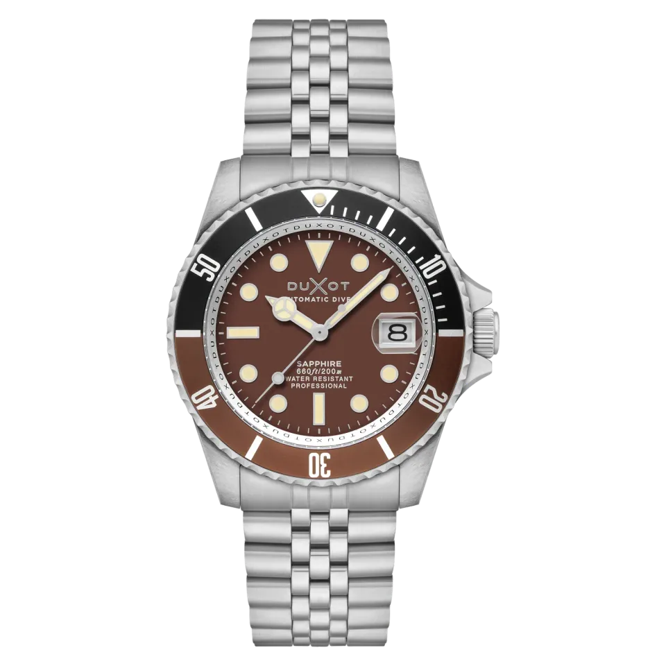 Duxot Atlantica Diver Automatic dykkerklokke brun 20 ATM