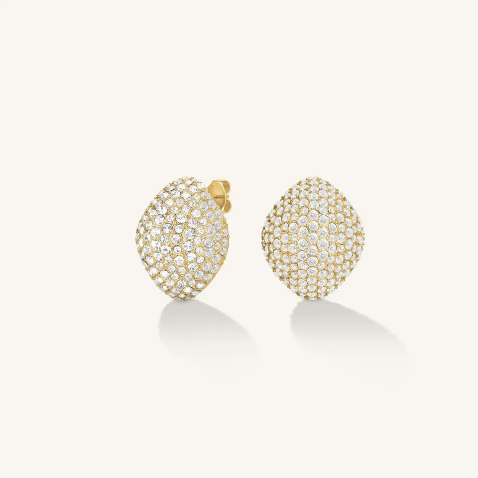 Rosefield Pave Studs ørestikker gullfarget