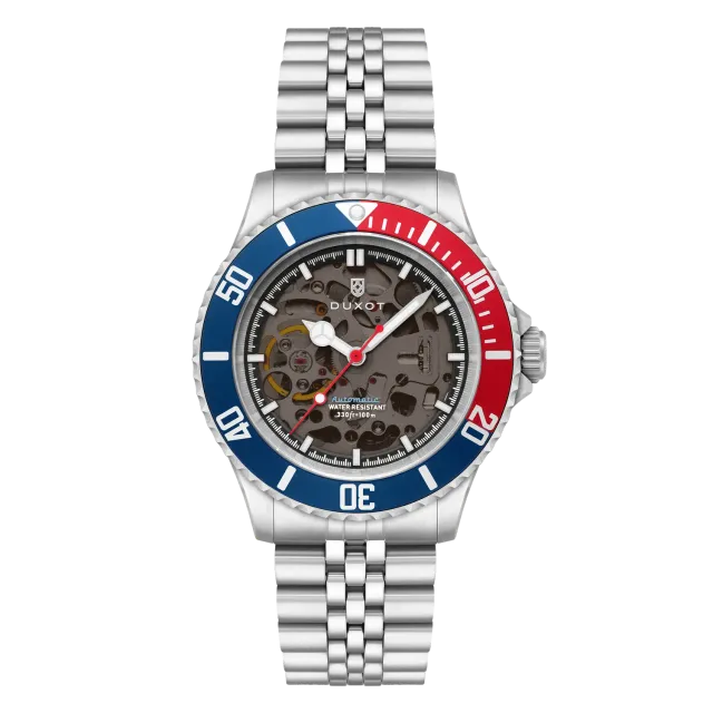 Duxot Atlantica Skeleton Diver automatisk klokke blå 100 m