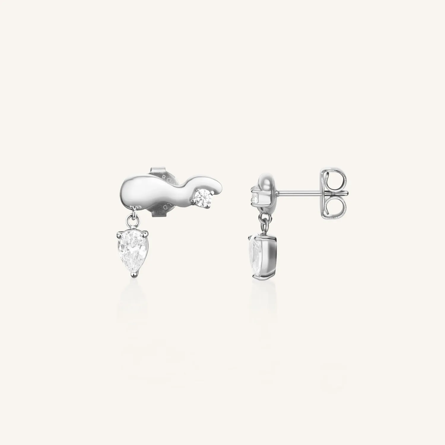 Rosefield Crystal Wave Studs ørestikker gull og sølv