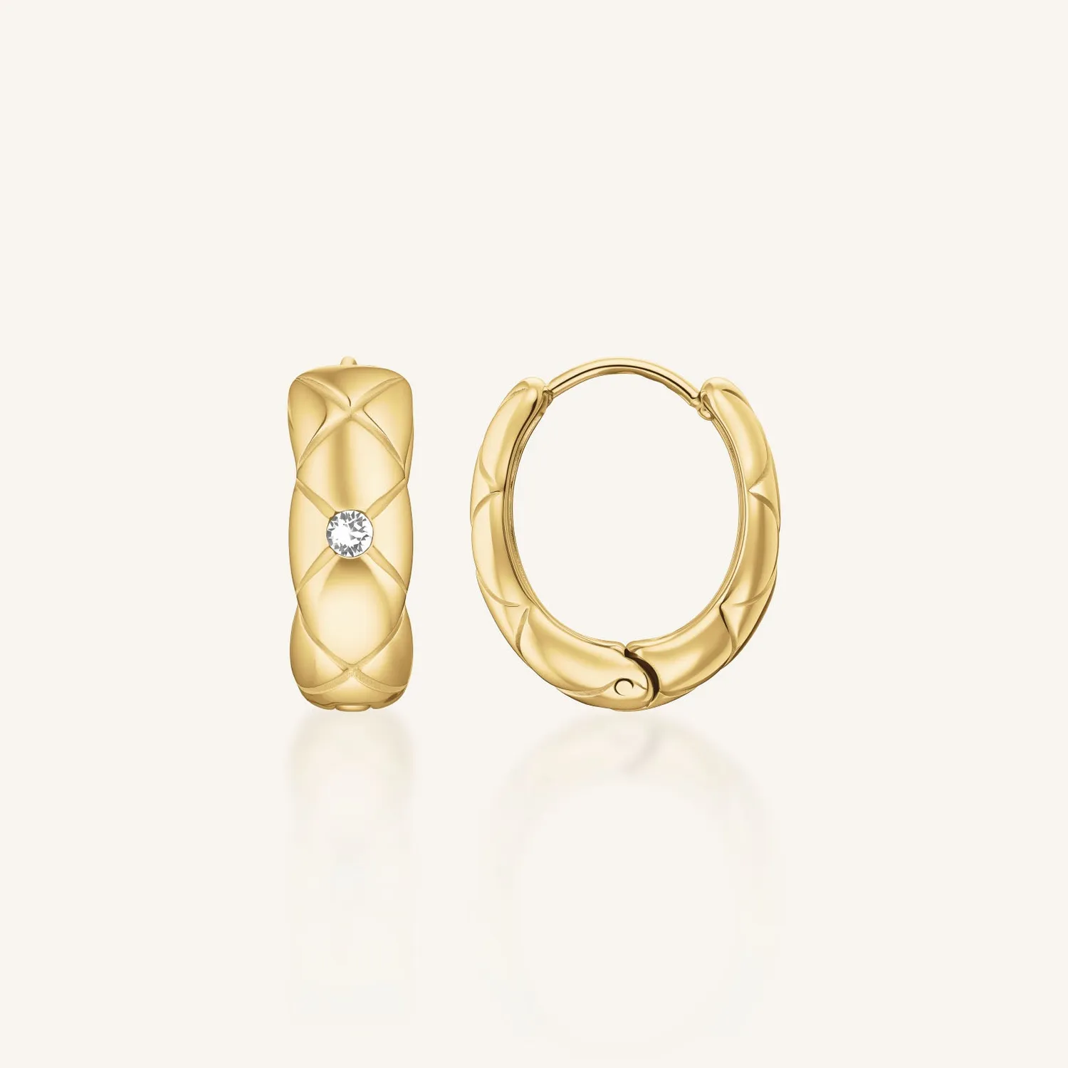 Rosefield Crystals Crystal Star Hoops øreringer, gull