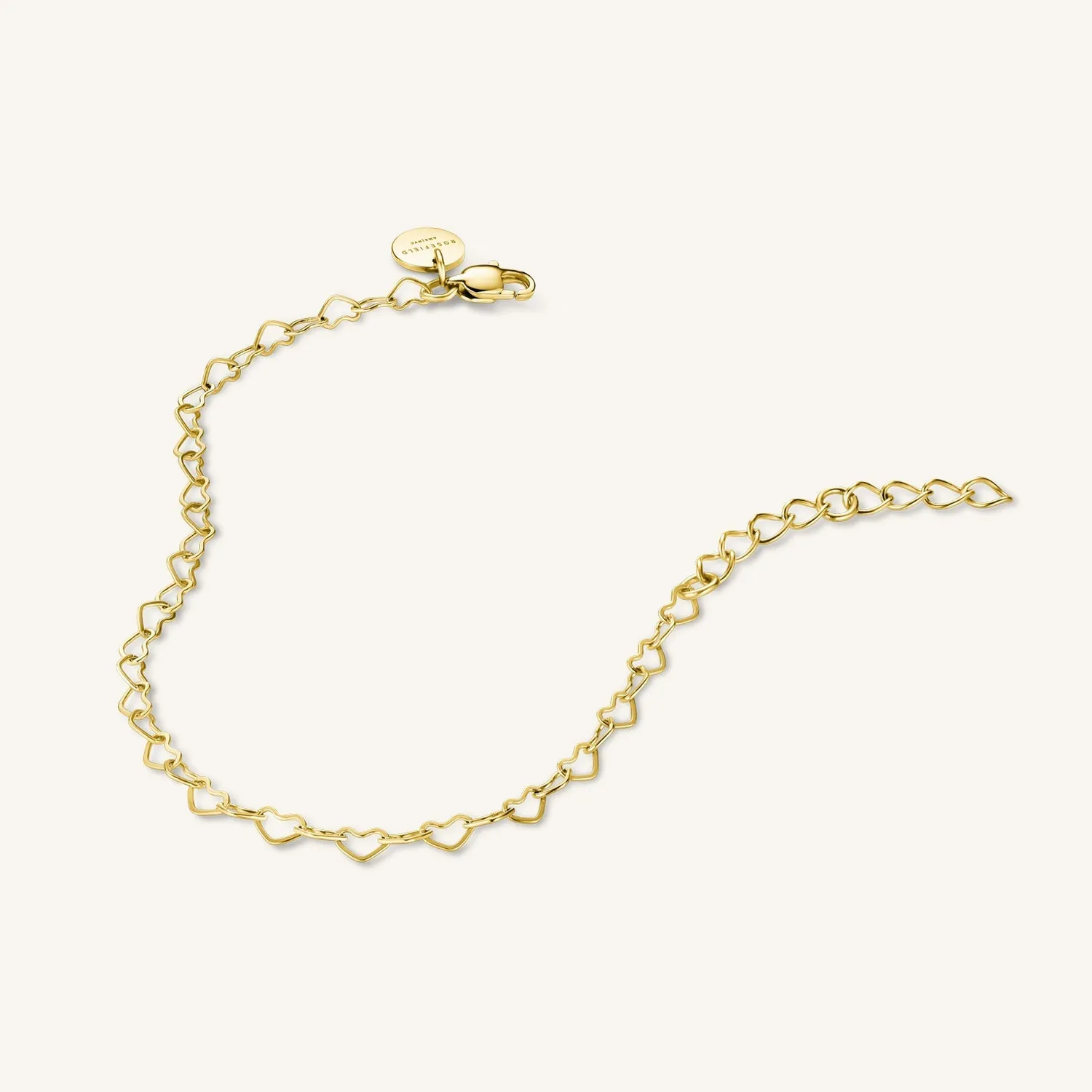 Rosefield Essentials Heart Chain Bracelet armbånd gull og sølv justerbart