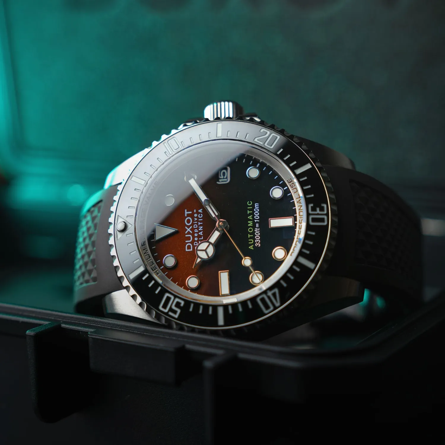 Duxot Atlantica Deep Dive Automatic Limited Edition dykkerklokke Cacao Brown 100 ATM