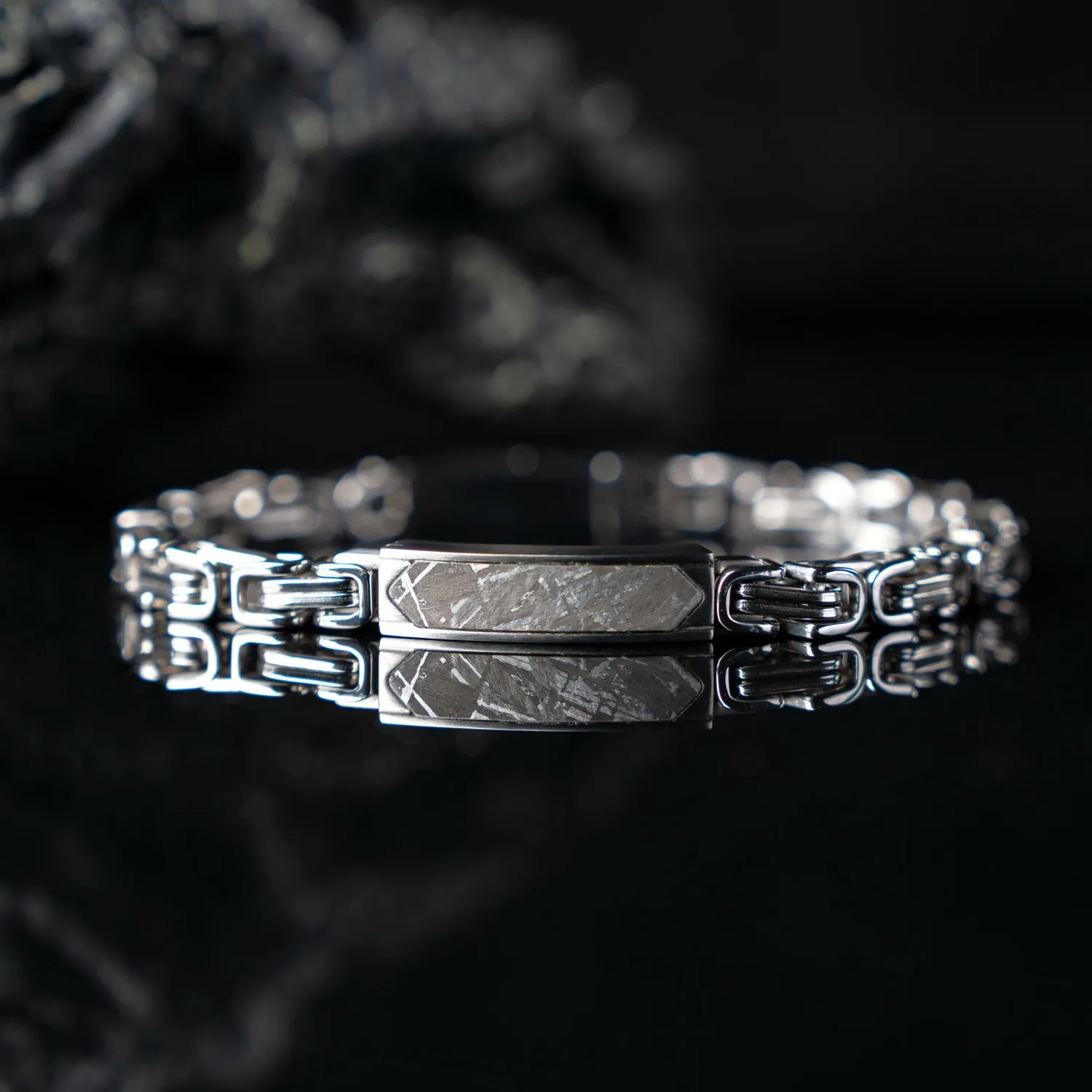 Duxot Accelero Sandy Silver Meteorite armbånd sølv meteoritt
